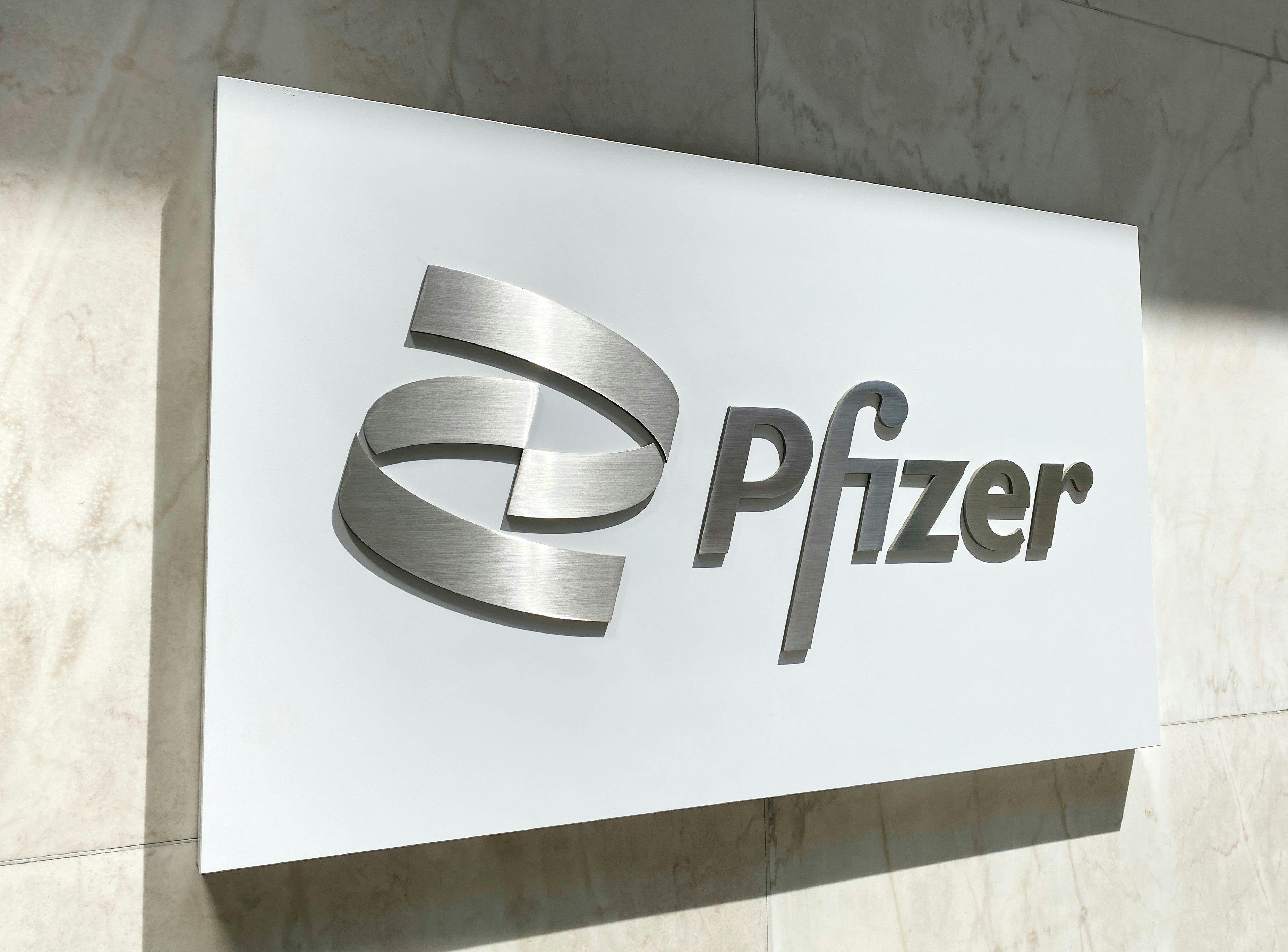 Pfizer logo on building | Image Credit: Kathy images - stock.adobe.com