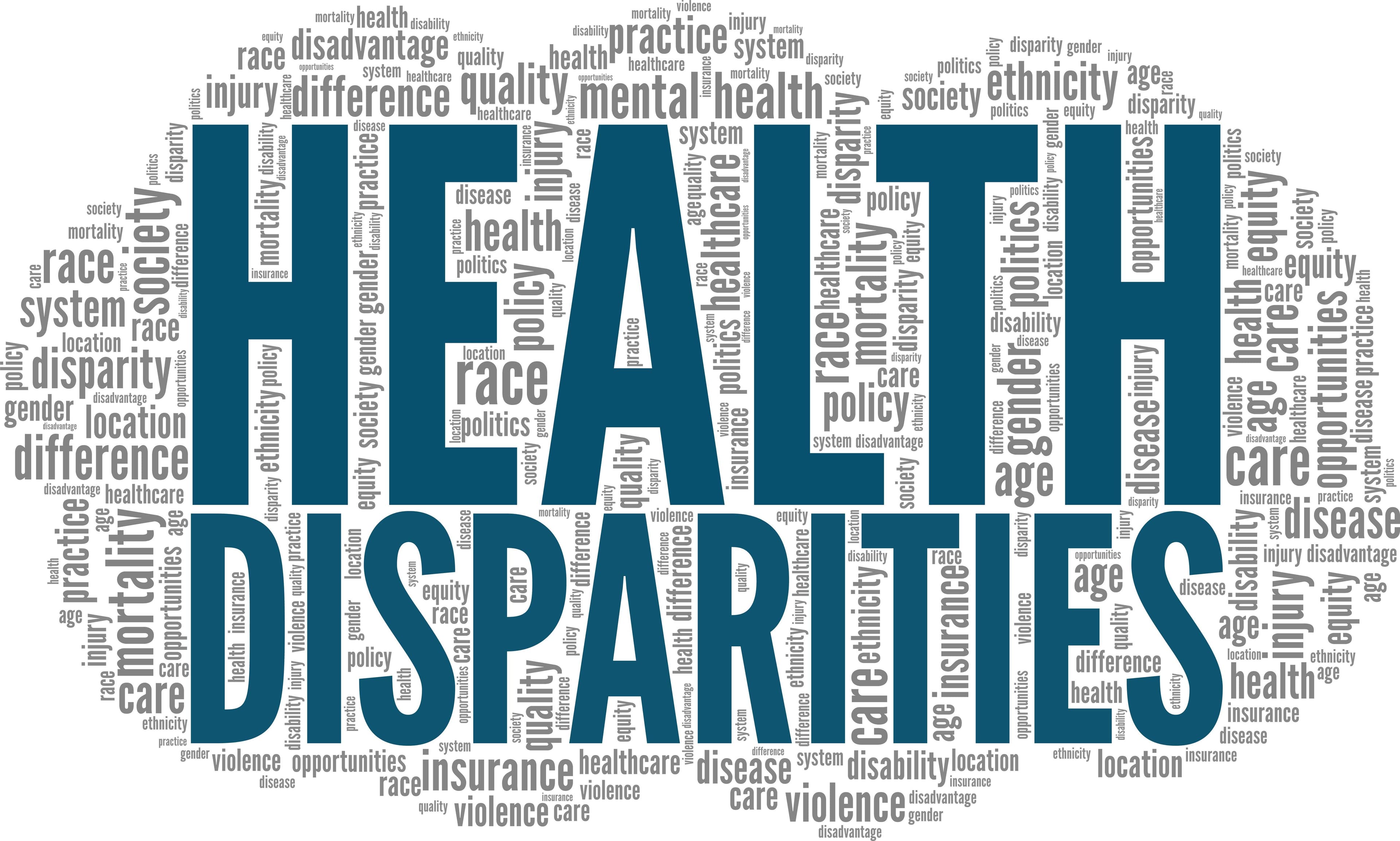 health disparities word cloud | Image Credit: © Colored Lights-stock.adobe.com