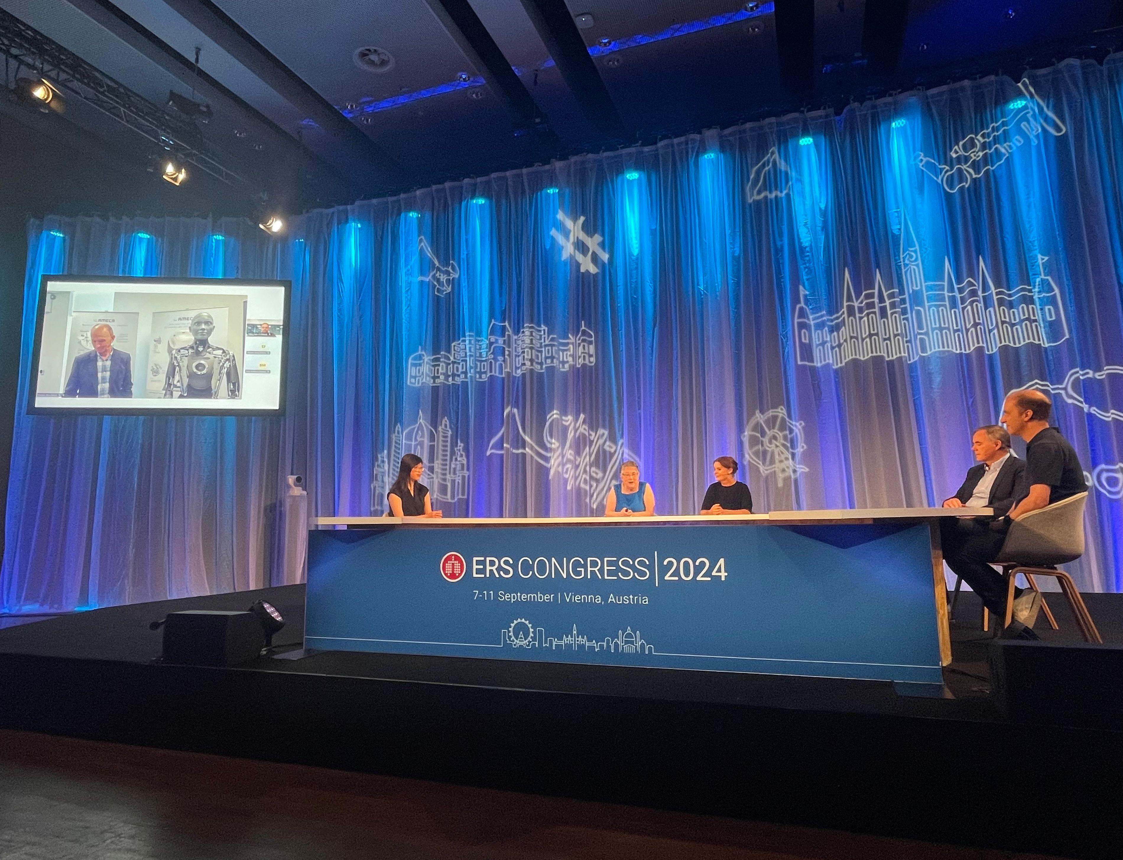 Panelists at ERS Congress 2024 discussed the integration of AI-powered robots into respiratory health care | Image credit: Hayden Klein