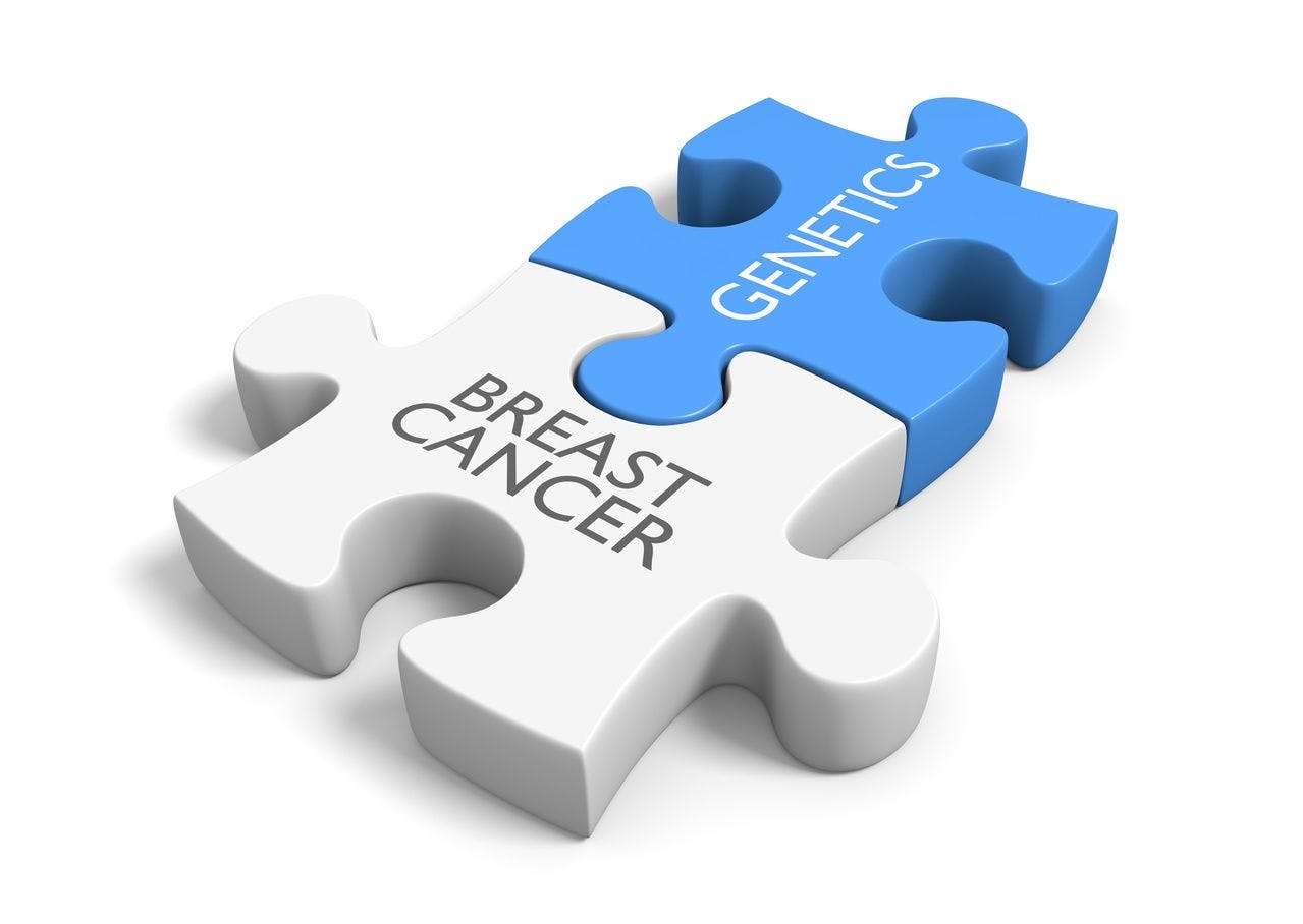 Puzzle-piece graphic for breast cancer gene