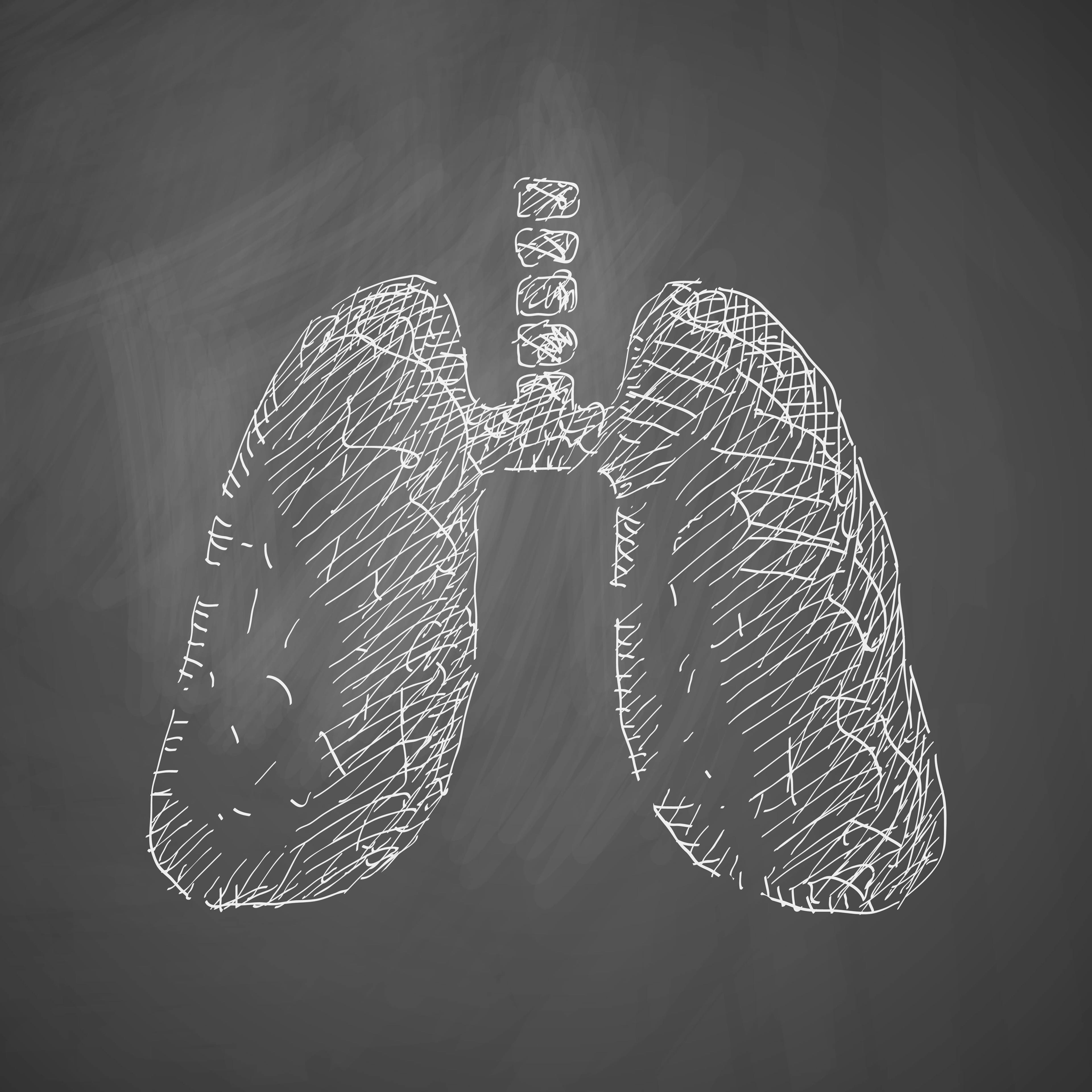 Chalk graphic of lungs