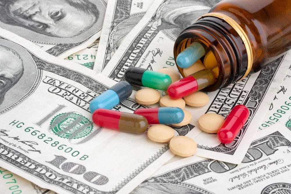 pills spread over bills 