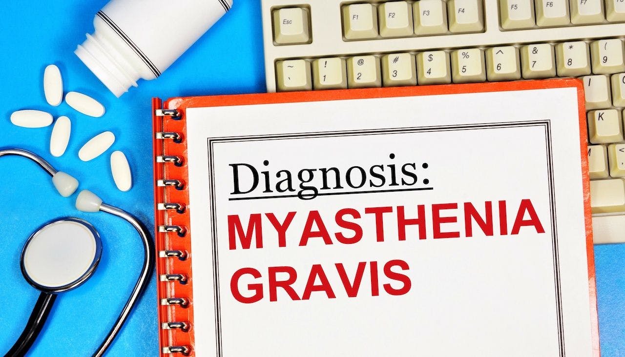 Myasthenia gravis. The text label of the medical diagnosis. Treatment with medications and procedures: © Николай Зотов