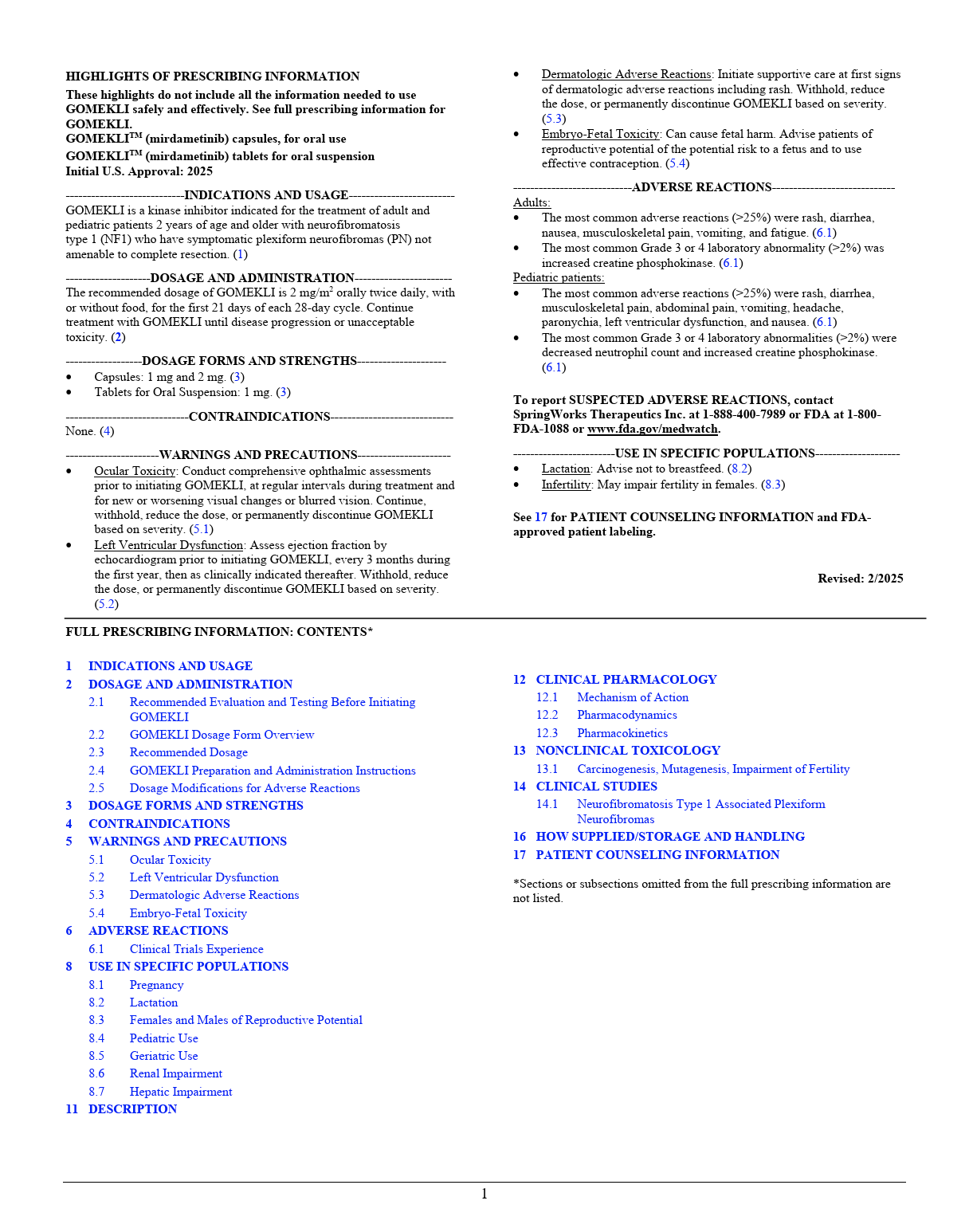 GOMEKLI Prescribing Information